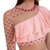 Embroidered Blouse with Layered Lehenga