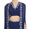 Pleated Sharara with Top & Embroidered Cape