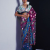 Embroidered Half and Half Printed Sari
