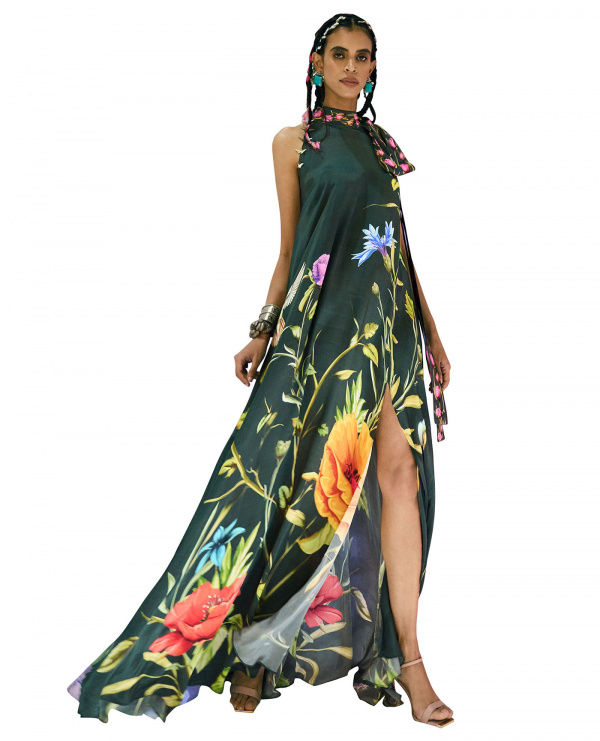 Limerick-Embroidered Maxi Dress